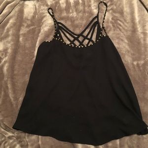 ❌❌SOLD ON MERICARI❌❌Black chiffon tank